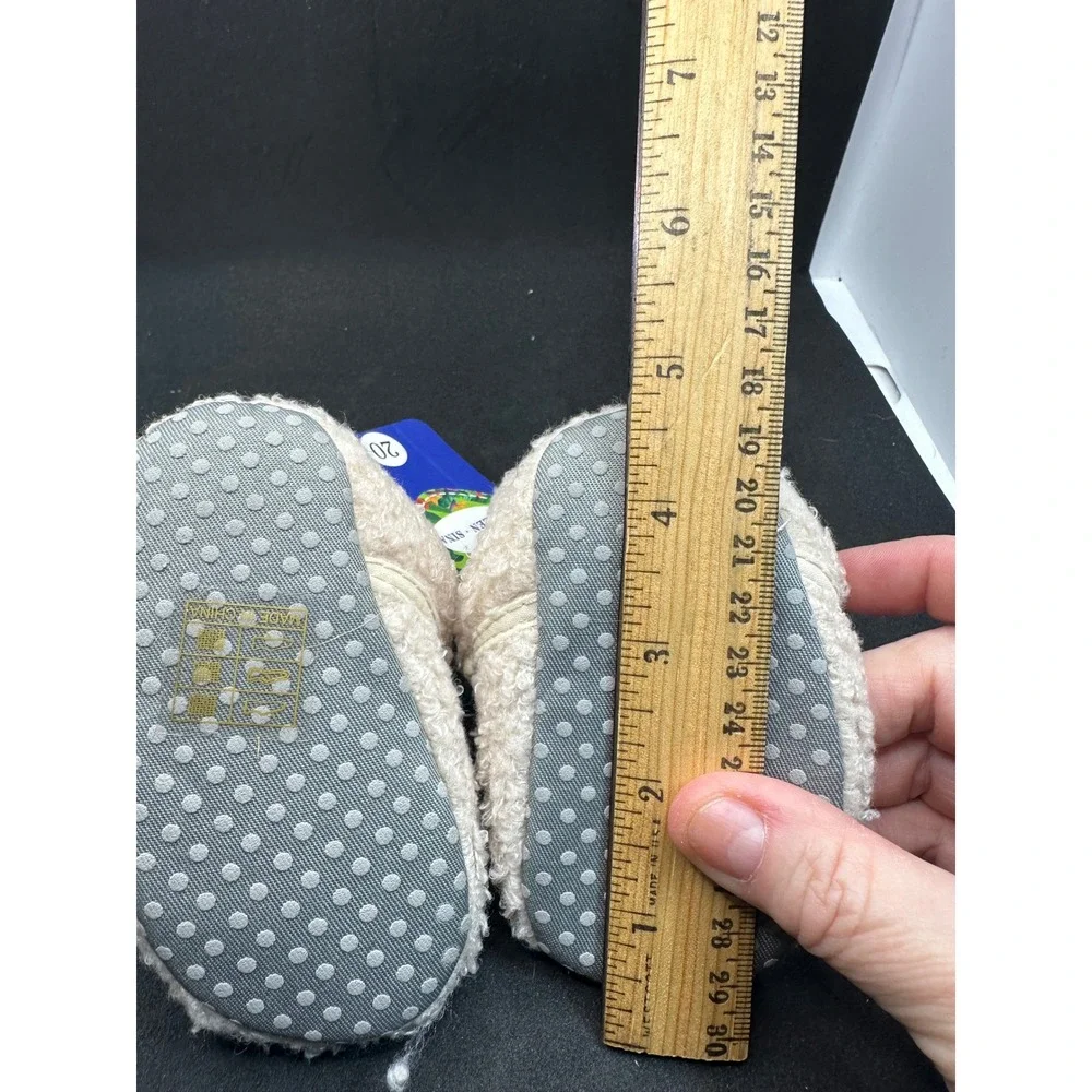 Infant‎ Booties Cozy Sherpa Lined Embroidered Brown Heart 